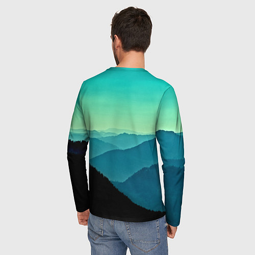Мужской лонгслив Туманный лес / 3D-принт – фото 4