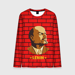 Мужской лонгслив Ленин: красная стена