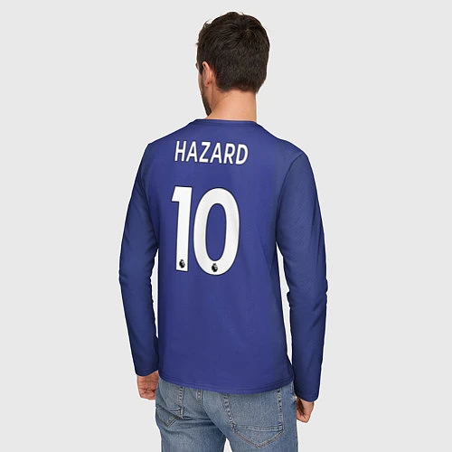 Мужской лонгслив Chelsea FC: Hazard Home 17/18 / 3D-принт – фото 4