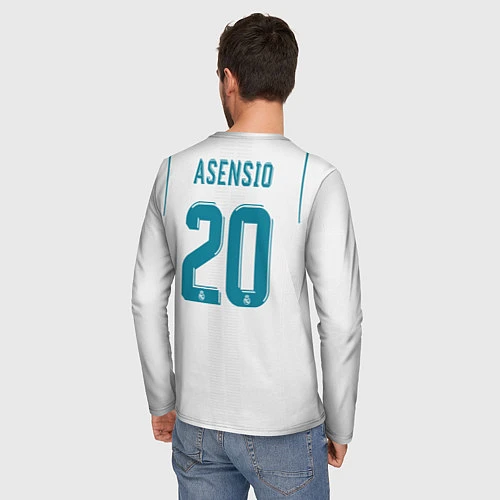 Мужской лонгслив Real Mardid FC: Asensio Home 17/18 / 3D-принт – фото 4