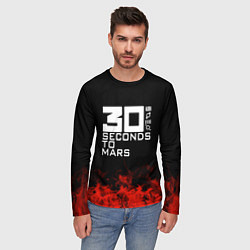 Лонгслив мужской 30 Seconds to Mars: Red Flame, цвет: 3D-принт — фото 2