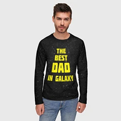 Лонгслив мужской The Best Dad in Galaxy, цвет: 3D-принт — фото 2