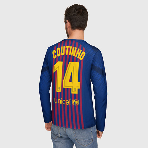 Мужской лонгслив FC Barcelona: Coutinho Home 18/19 / 3D-принт – фото 4