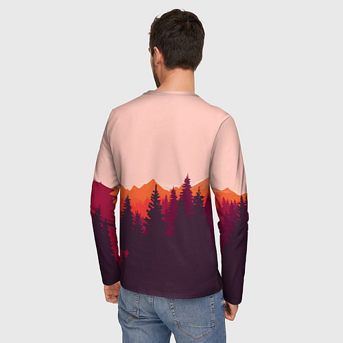 Мужской лонгслив Firewatch: Orange Style / 3D-принт – фото 4