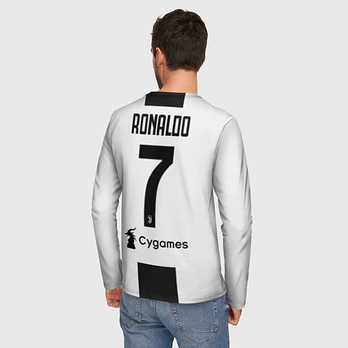 Мужской лонгслив FC Juventus: Ronaldo Home 18-19 / 3D-принт – фото 4