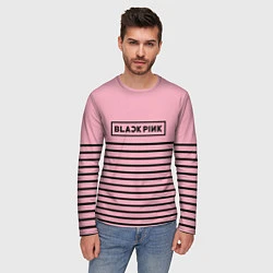 Лонгслив мужской Black Pink: Black Stripes, цвет: 3D-принт — фото 2