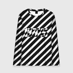 Лонгслив мужской BTS: B&W Stripes, цвет: 3D-принт