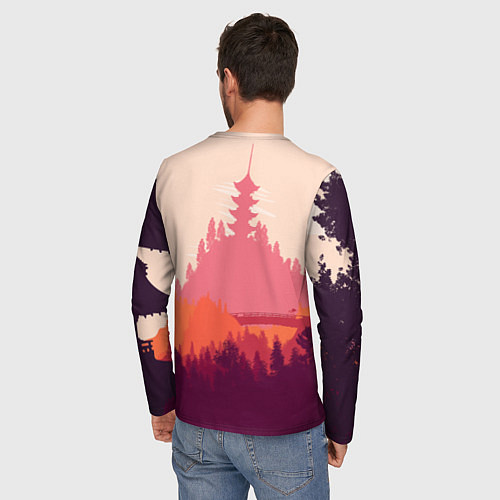 Мужской лонгслив Firewatch City / 3D-принт – фото 4