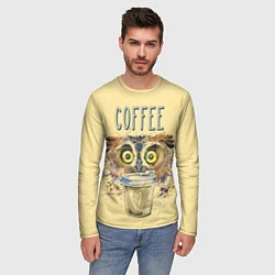 Лонгслив мужской Owls like coffee, цвет: 3D-принт — фото 2