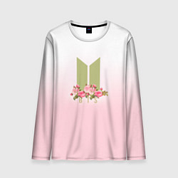 Лонгслив мужской BTS: Pink Flowers, цвет: 3D-принт