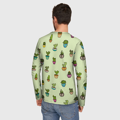Мужской лонгслив Веселый кактус / 3D-принт – фото 4