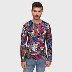 Лонгслив мужской Music collage, цвет: 3D-принт — фото 2