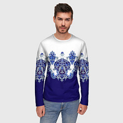 Лонгслив мужской Растительный орнамент, цвет: 3D-принт — фото 2
