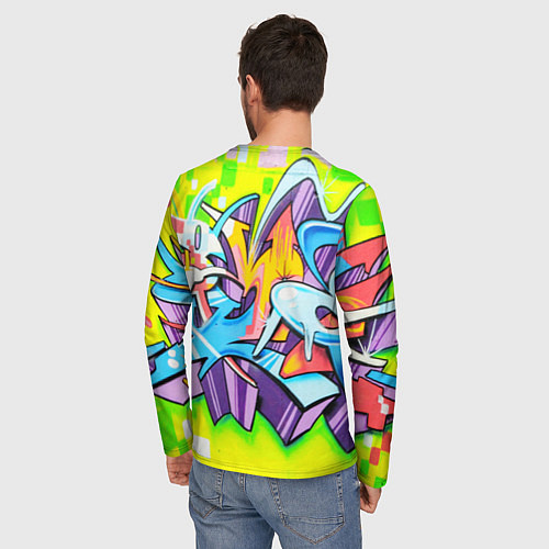 Мужской лонгслив Неоновая кислота / 3D-принт – фото 4