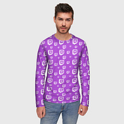 Лонгслив мужской Twitch: Violet Pattern, цвет: 3D-принт — фото 2
