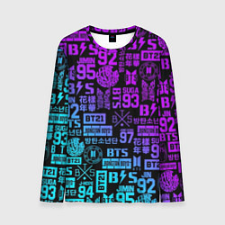 Лонгслив мужской BTS Logos, цвет: 3D-принт