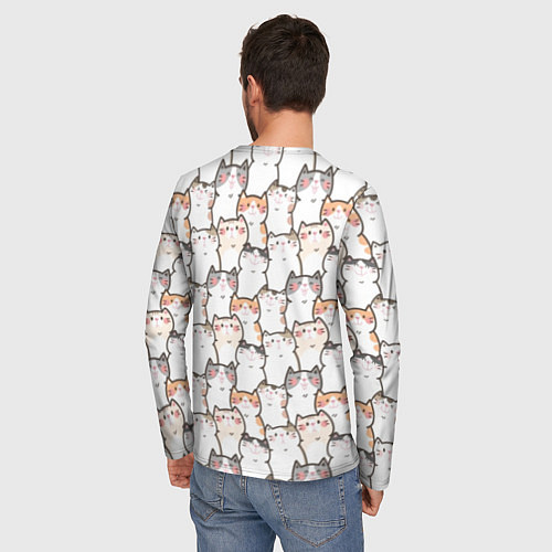 Мужской лонгслив Кошки котики коты / 3D-принт – фото 4