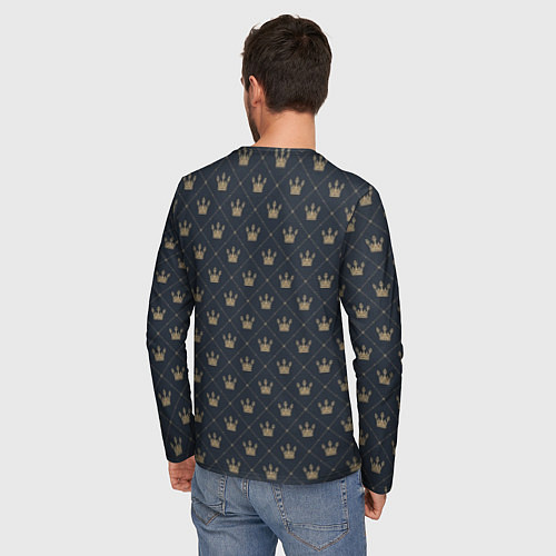Мужской лонгслив Короны - паттерн / 3D-принт – фото 4