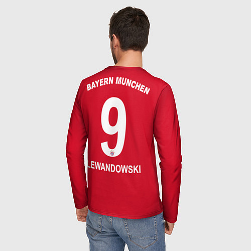 Мужской лонгслив FC Bayern: Lewandowski Home 19-20 / 3D-принт – фото 4
