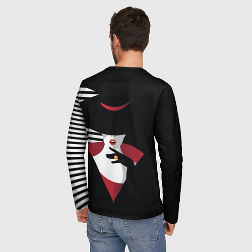 Мужской лонгслив Женщина в шляпе поп-арт / 3D-принт – фото 4