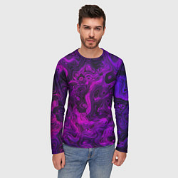 Лонгслив мужской Abstract purple, цвет: 3D-принт — фото 2