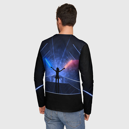 Мужской лонгслив Beat Saber / 3D-принт – фото 4