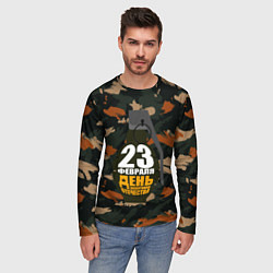 Лонгслив мужской С 23 февраля граната, цвет: 3D-принт — фото 2