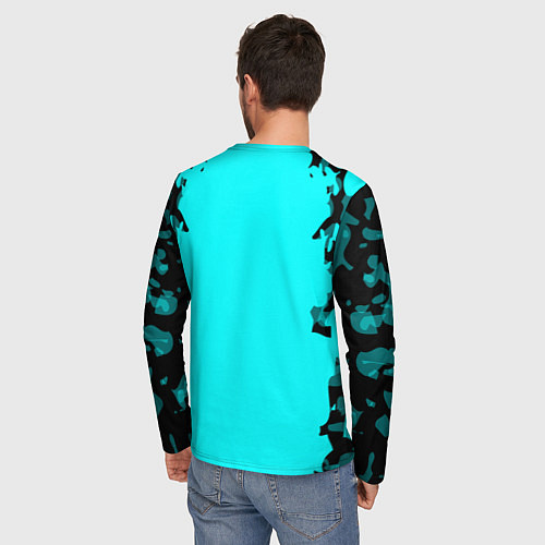 Мужской лонгслив MY HERO ACADEMIA на синем / 3D-принт – фото 4