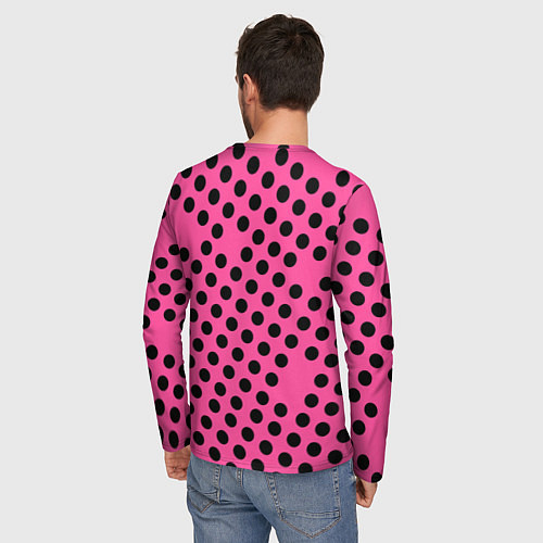 Мужской лонгслив Rolling stones pink logo / 3D-принт – фото 4
