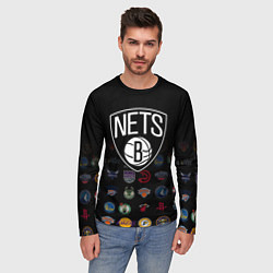 Лонгслив мужской Brooklyn Nets 1, цвет: 3D-принт — фото 2