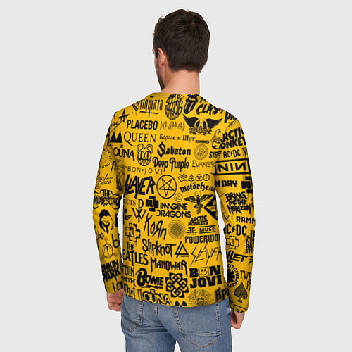 Мужской лонгслив ЛОГОТИПЫ РОК ГРУПП / 3D-принт – фото 4
