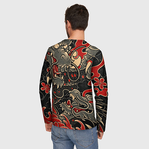 Мужской лонгслив Dsquared tatoo DRAGON / 3D-принт – фото 4