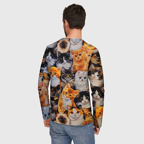 Мужской лонгслив КОТЯТКИ / 3D-принт – фото 4