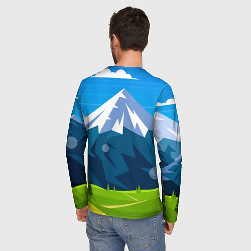 Мужской лонгслив Горы пейзаж природа вектор / 3D-принт – фото 4