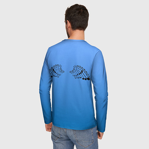 Мужской лонгслив Скрипичный ключ и крылья ноты / 3D-принт – фото 4