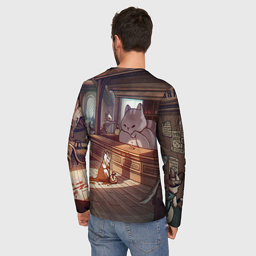 Мужской лонгслив Кошачий город / 3D-принт – фото 4