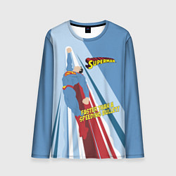Лонгслив мужской Faster than a speeding bullet!, цвет: 3D-принт
