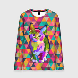 Лонгслив мужской Котик, цвет: 3D-принт