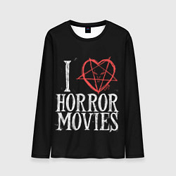 Лонгслив мужской I Love Horror Movies, цвет: 3D-принт