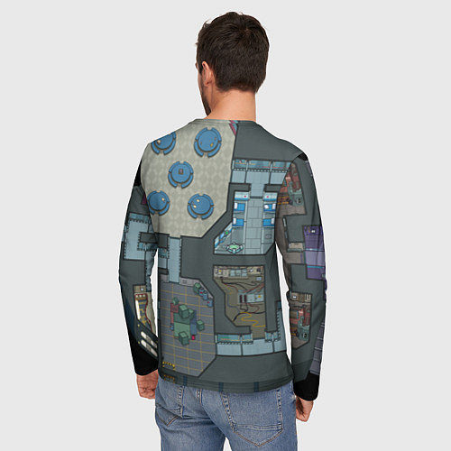 Мужской лонгслив AMONG US - КАРТА / 3D-принт – фото 4