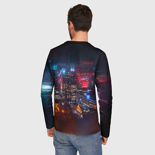 Мужской лонгслив Найт сити / 3D-принт – фото 4
