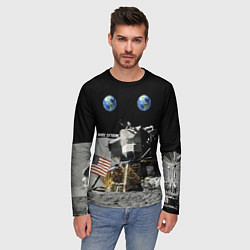 Лонгслив мужской Высадка На Луну, цвет: 3D-принт — фото 2