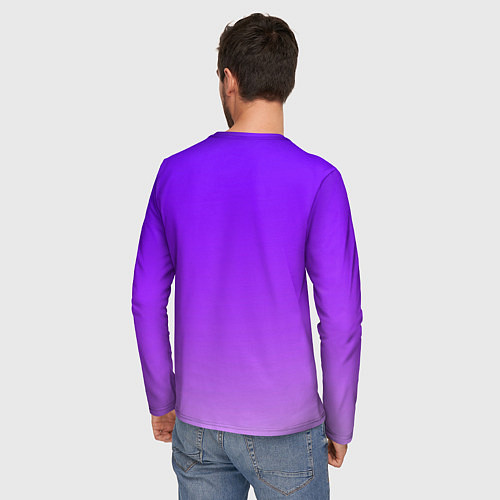 Мужской лонгслив Фиолетовый космос / 3D-принт – фото 4