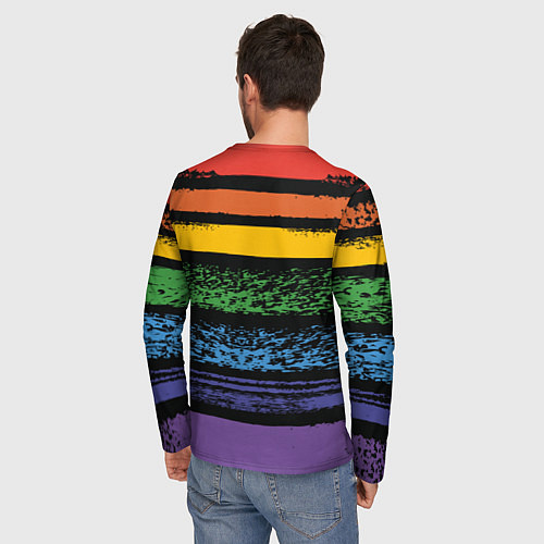 Мужской лонгслив Радуга / 3D-принт – фото 4