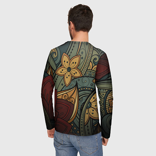 Мужской лонгслив Меладзе Цветы Мандала / 3D-принт – фото 4