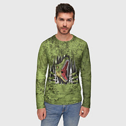 Лонгслив мужской Динозавр из груди Dino Z, цвет: 3D-принт — фото 2