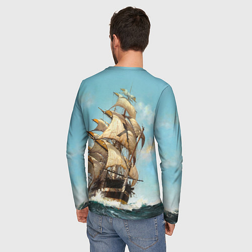 Мужской лонгслив Парусник / 3D-принт – фото 4