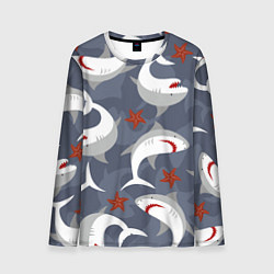 Лонгслив мужской Акулы, цвет: 3D-принт