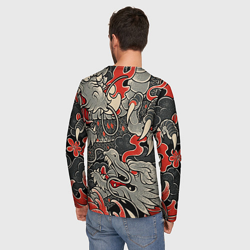 Мужской лонгслив Китайский Дракон, China Dragon / 3D-принт – фото 4