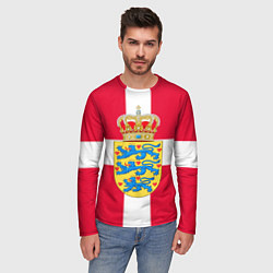 Лонгслив мужской Дания Герб и флаг Дании, цвет: 3D-принт — фото 2
